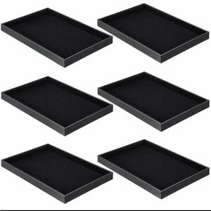 Set of 6 Sleek Black Trays